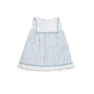 VESTIDO ENTERIZO RAYADO CON BABERO 26149