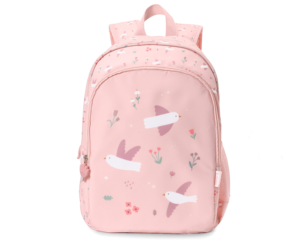 Mochila Mediana Blossom Birds + Llavero Personalizable