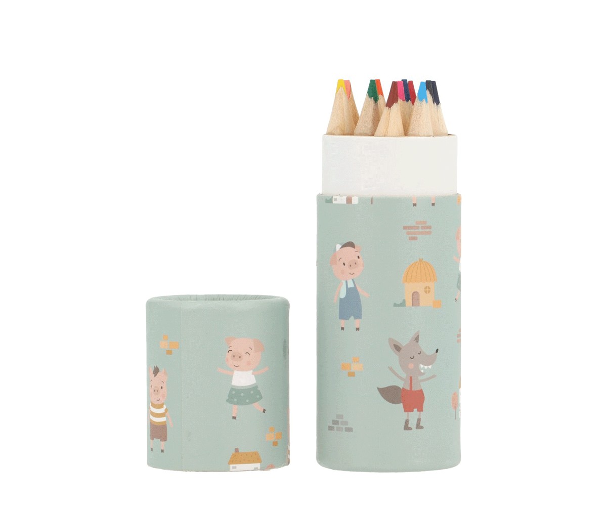 Tubo 12 Lápices The Three Little Pigs - Imagen 3