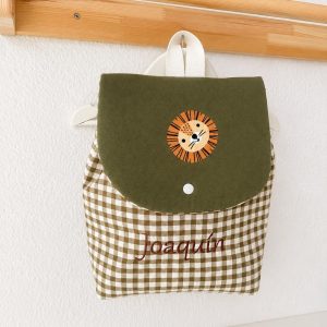 Mochila infantil personalizada – León Vichy Verde